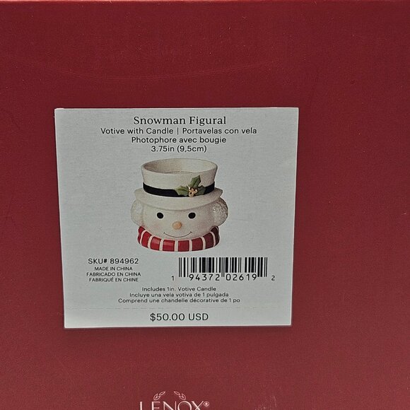 Lenox Snowman figural with votive candle New in Box - Picture 2 of 5